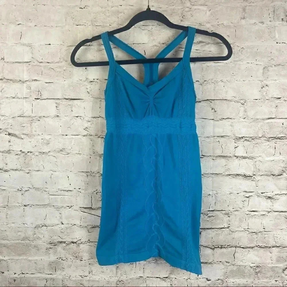 Zella Women's Small Teal Racer Back Tank Top Stretch Athletic Yoga Dance Sm S